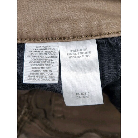 Lucky Brand 121 Slim Straight Jeans Men's 33x30 Brown Stretch Chino Preppy - Picture 5 of 7